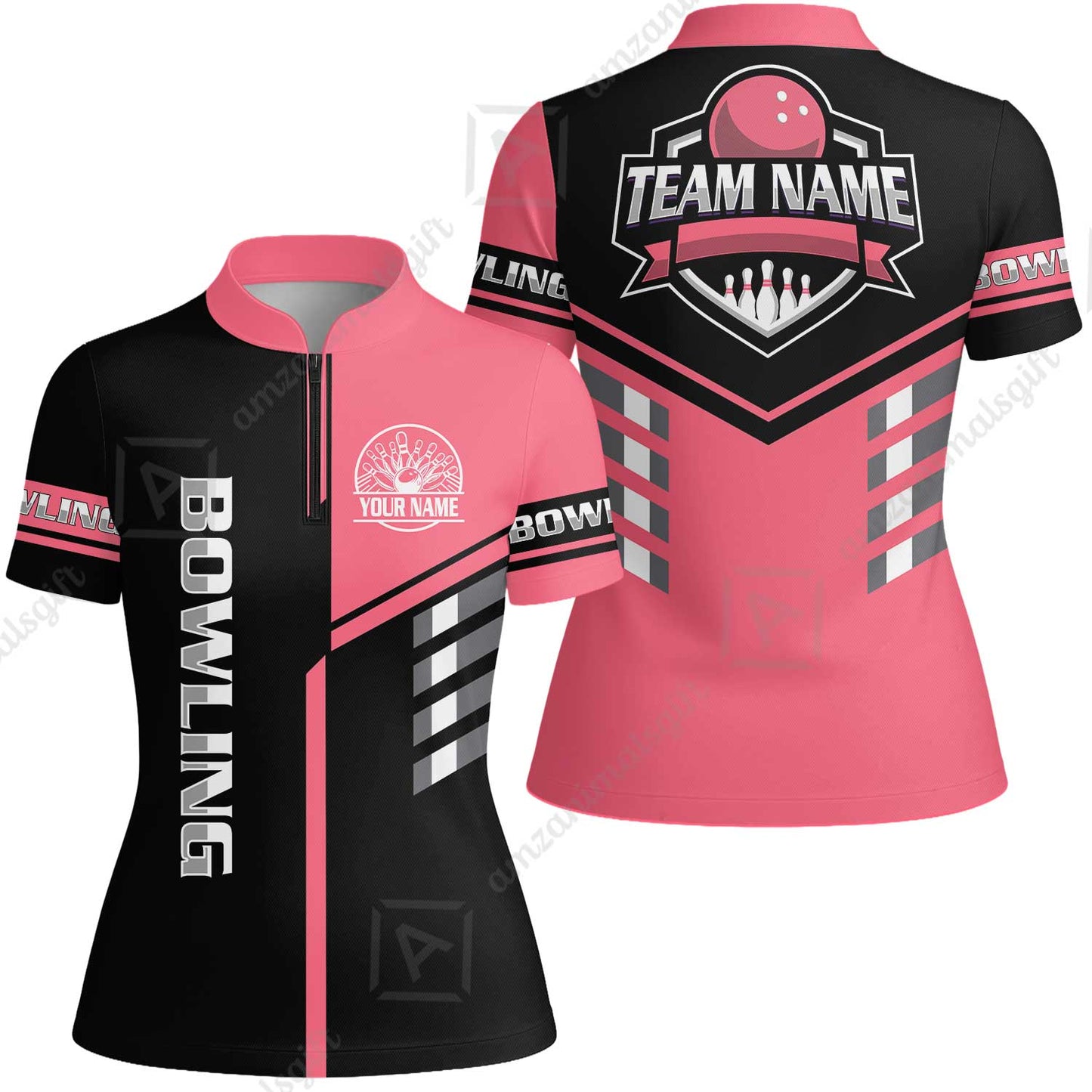 Custom Bowling Team Shirt – Modern Split Design Multicolor Option Personalized Jersey Bowling Uniform For League Players