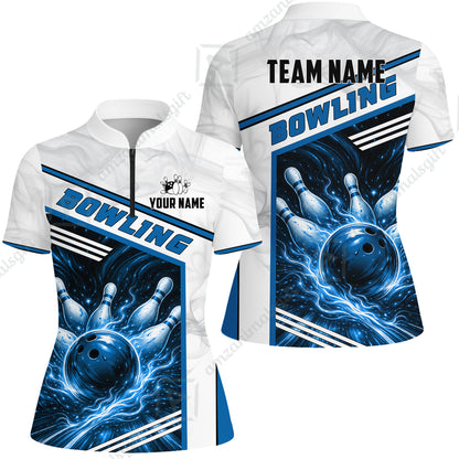 Custom Bowling Jersey Polo Shirt, Retro Racing & Fire Strike, Custom Bowling Jersey Team Shirt For Players With Name & Team Name