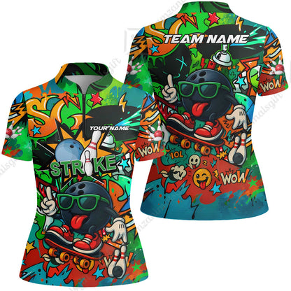 Customized Skater Bowler Bowling Jersey, Custom Name And Team Name For Bowlers