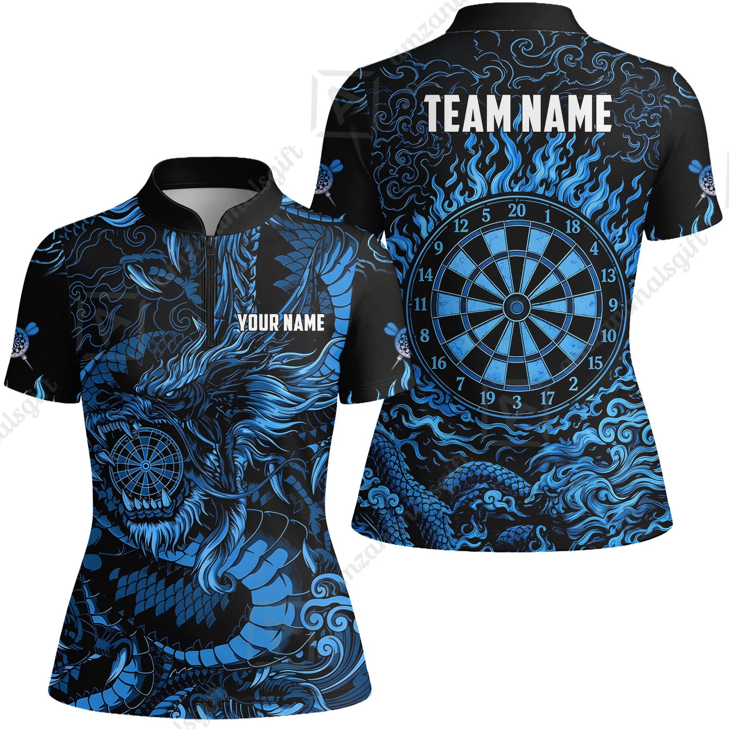 Custom Darts Jersey Polo Shirt, Dragon's Bullseye Darts, Custom Dart Jersey Team Shirt For Players With Name & Team Name