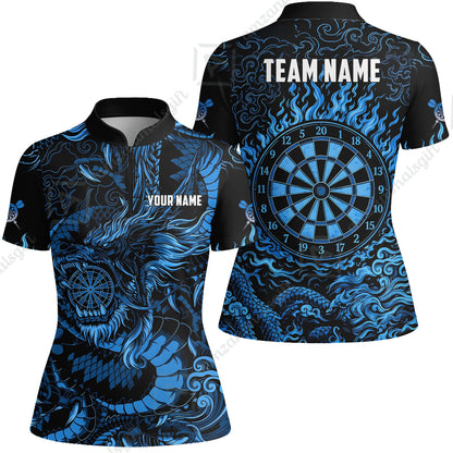 Custom Darts Jersey Polo Shirt, Dragon's Bullseye Darts, Custom Dart Jersey Team Shirt For Players With Name & Team Name
