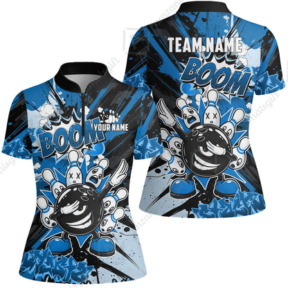 Custom Bowling Jersey Polo Shirt, Dabbing Cartoon Monster, Custom Bowling Jersey Team Shirt For Players With Name & Team Name