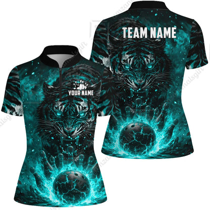 Custom Bowling Jersey Polo Shirt, Cursed Phantom Tiger, Custom Bowling Jersey Team Shirt For Players With Name & Team Name