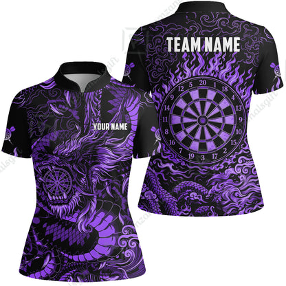 Custom Darts Jersey Polo Shirt, Dragon's Bullseye Darts, Custom Dart Jersey Team Shirt For Players With Name & Team Name