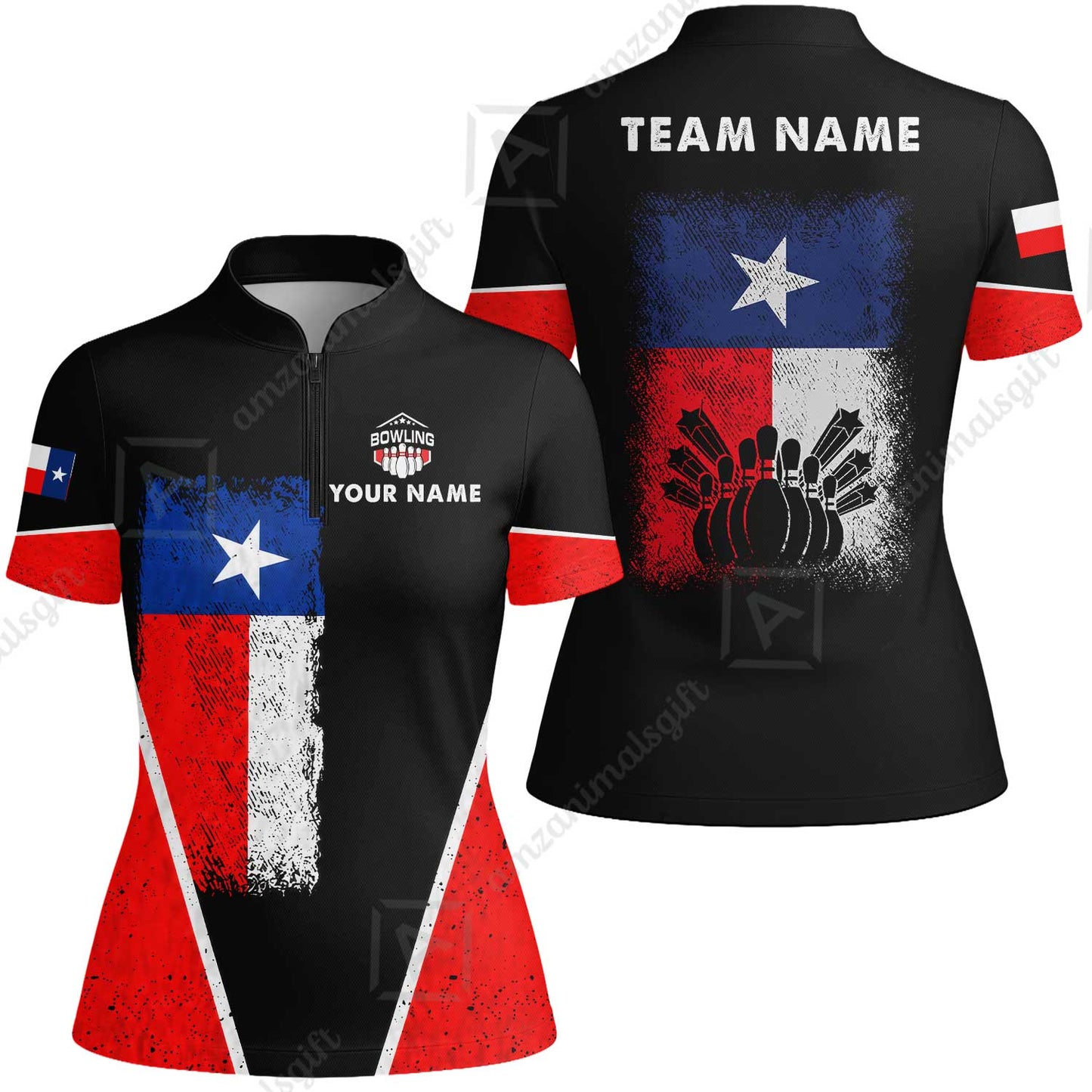 Custom Bowling Jersey Polo Shirt, Texas Stricker, Custom Bowling Jersey Team Shirt For Players With Name and Team Name