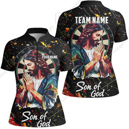 Custom Darts Team Jersey, Personalized Jesus Darts Polo Shirt For Players With Name & Team Name