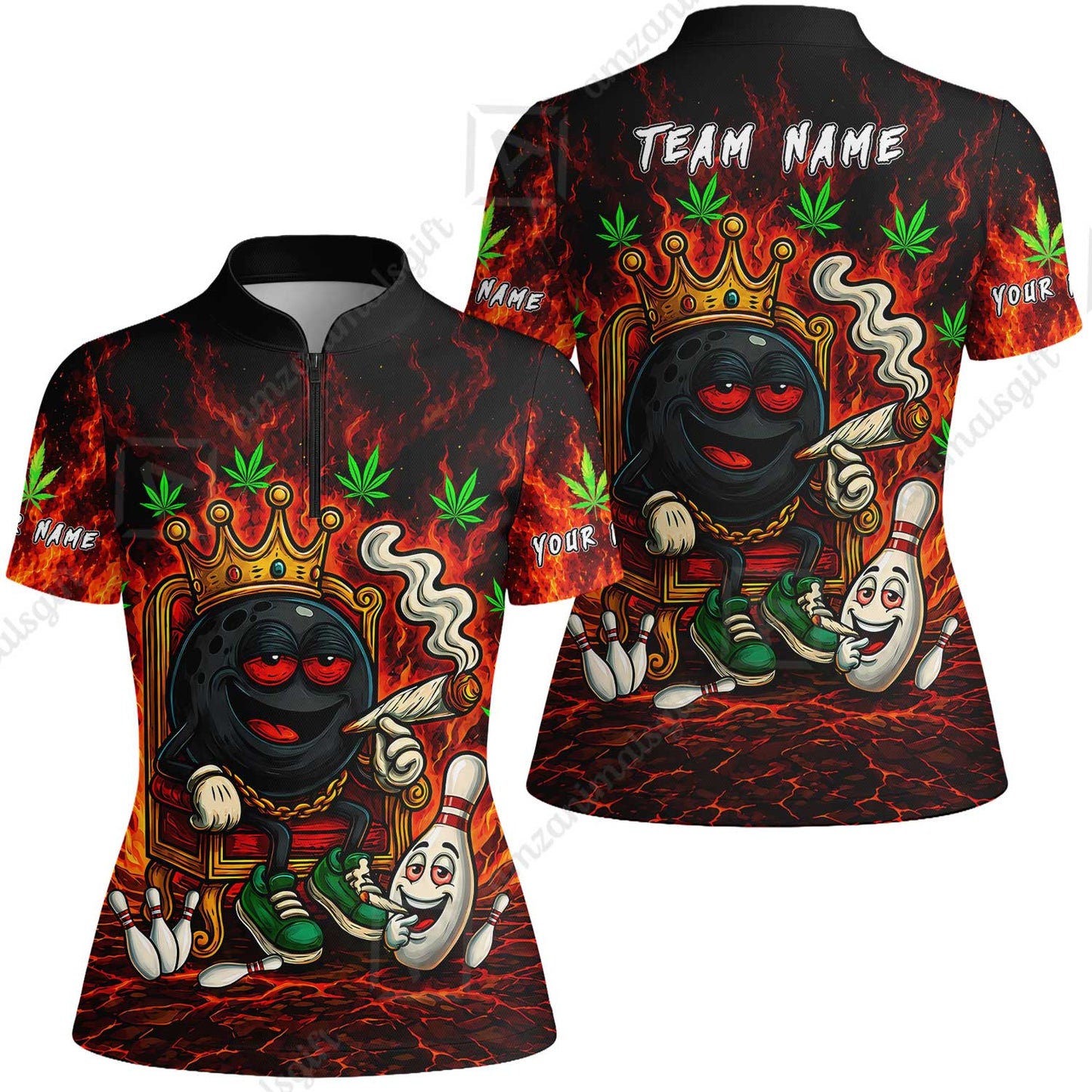 Custom Bowling Jersey Polo Shirt, Stoner Bowling, Personalize Name and Team Name