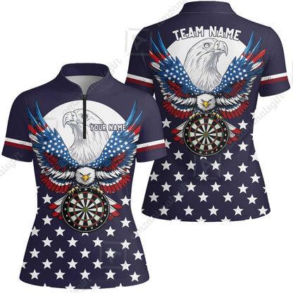 Custom Darts Jersey Polo Shirt, American Eagle, Custom Dart Jersey Team Shirt For Players With Name & Team Name