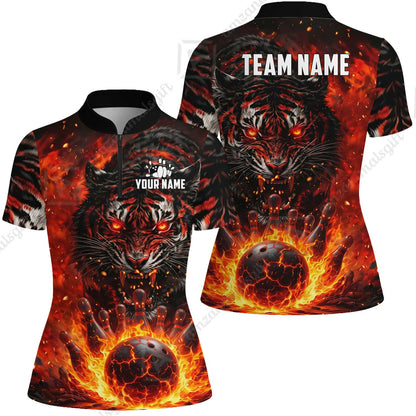 Custom Bowling Jersey Polo Shirt, Cursed Phantom Tiger, Custom Bowling Jersey Team Shirt For Players With Name & Team Name