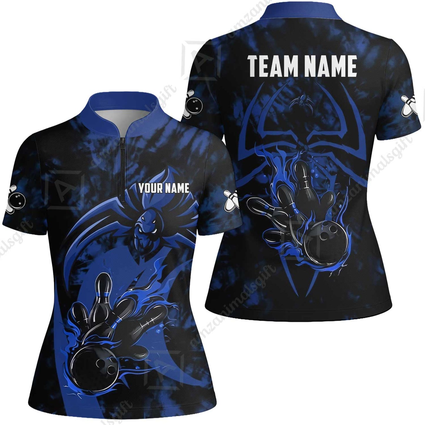 Custom Bowling Jersey Polo Shirt, Neon Venom Spider Monster, Custom Bowling Jersey Team Shirt For Players With Name and Team Name