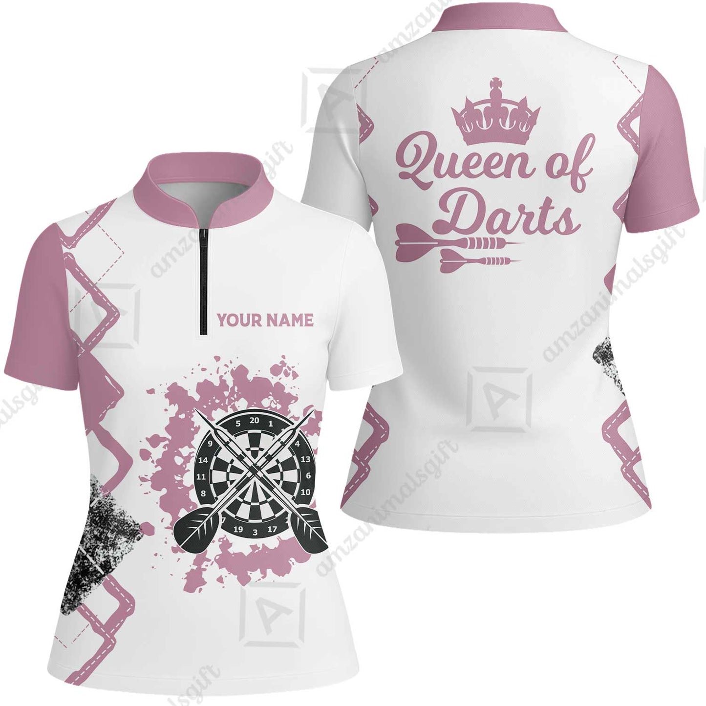 Customized Darts Women Polo Shirt, Queen of Darts Team Shirt, Personalized Name Polo Shirt For Women - Perfect Gift For Darts Lovers, Darts Players