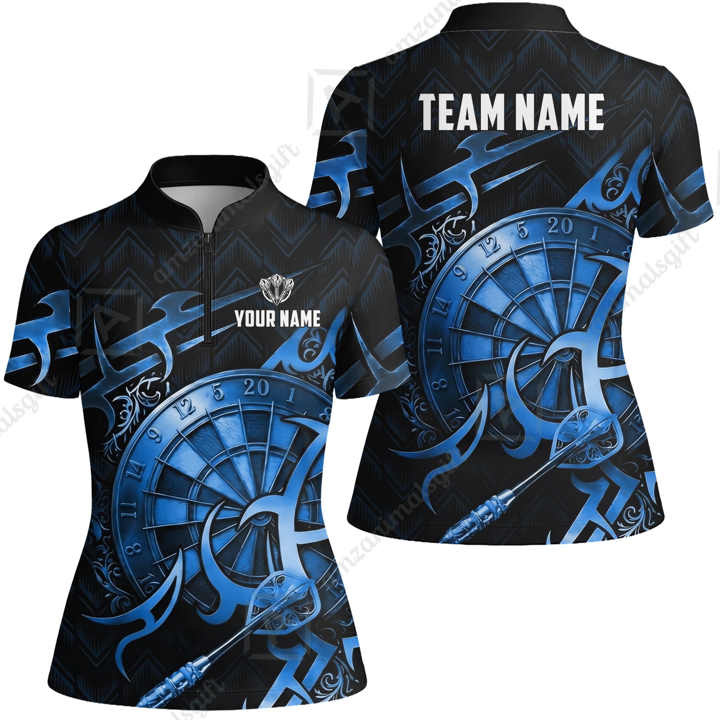 Custom Darts Jersey Polo Shirt, Tribal Darts & Mechanical Inferno, Custom Dart Jersey Team Shirt For Players With Name & Team Name