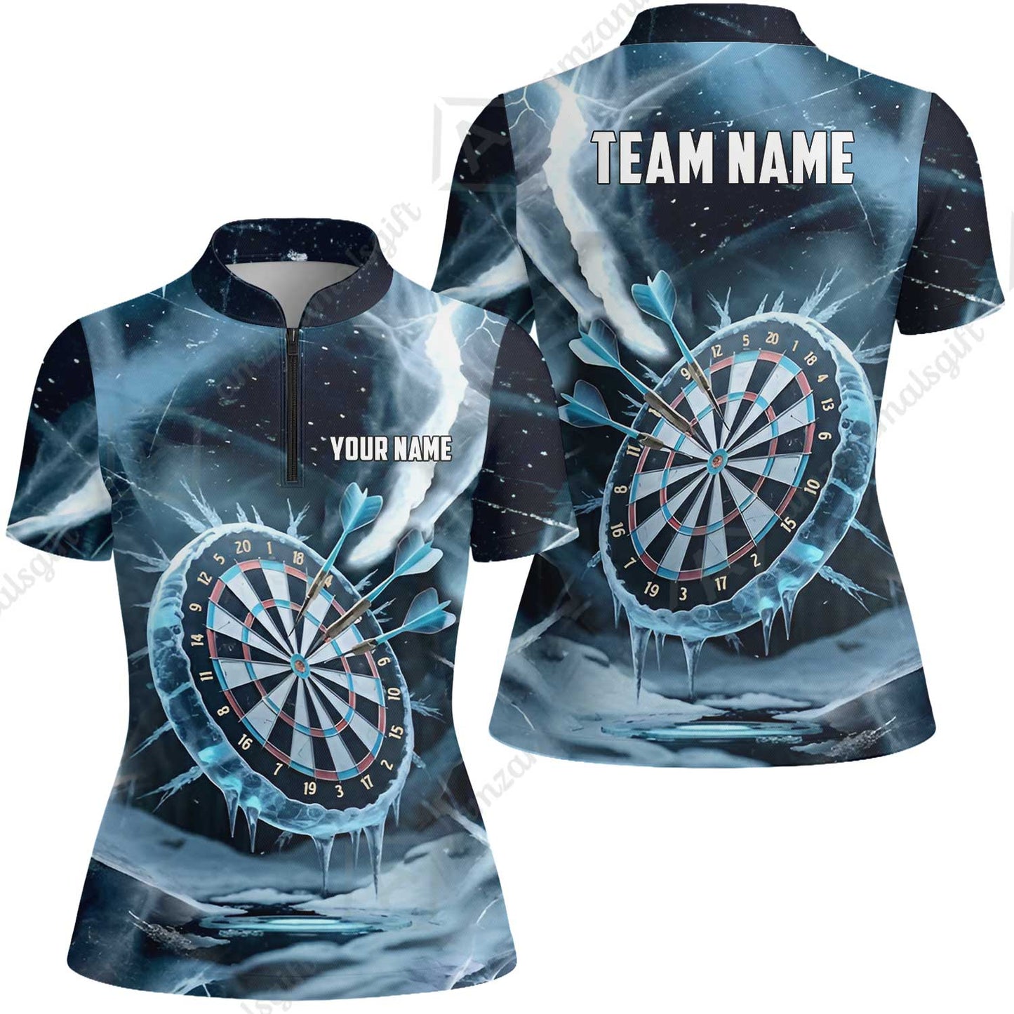 Custom Darts Team Jersey, Personalized Ice Strike Darts Polo Shirt For Players With Name & Team Name