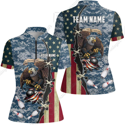 Custom Bowling Jersey Polo Shirt, All Gave Some Bowling, Personalized Name & Team Name