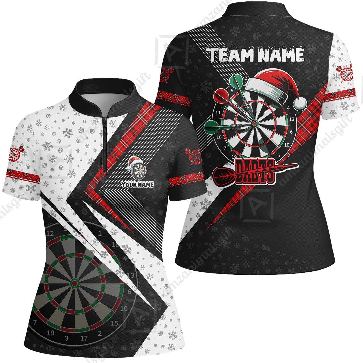 Custom Funny Santa Darts Unisex Polo Team Shirts, Custom Christmas Team League Darts Jersey Polo , Custom Darts Team Jerseys Uniform