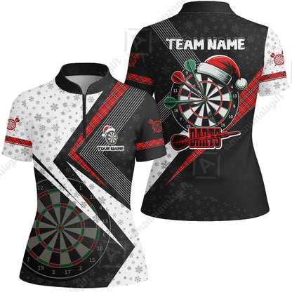Custom Funny Santa Darts Unisex Polo Team Shirts, Custom Christmas Team League Darts Jersey Polo , Custom Darts Team Jerseys Uniform