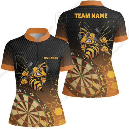 Personalized Darts Men Polo Shirt, Darts And Bee Customized Polo Shirt, Perfect Outfits For Darts Players, Darts Team