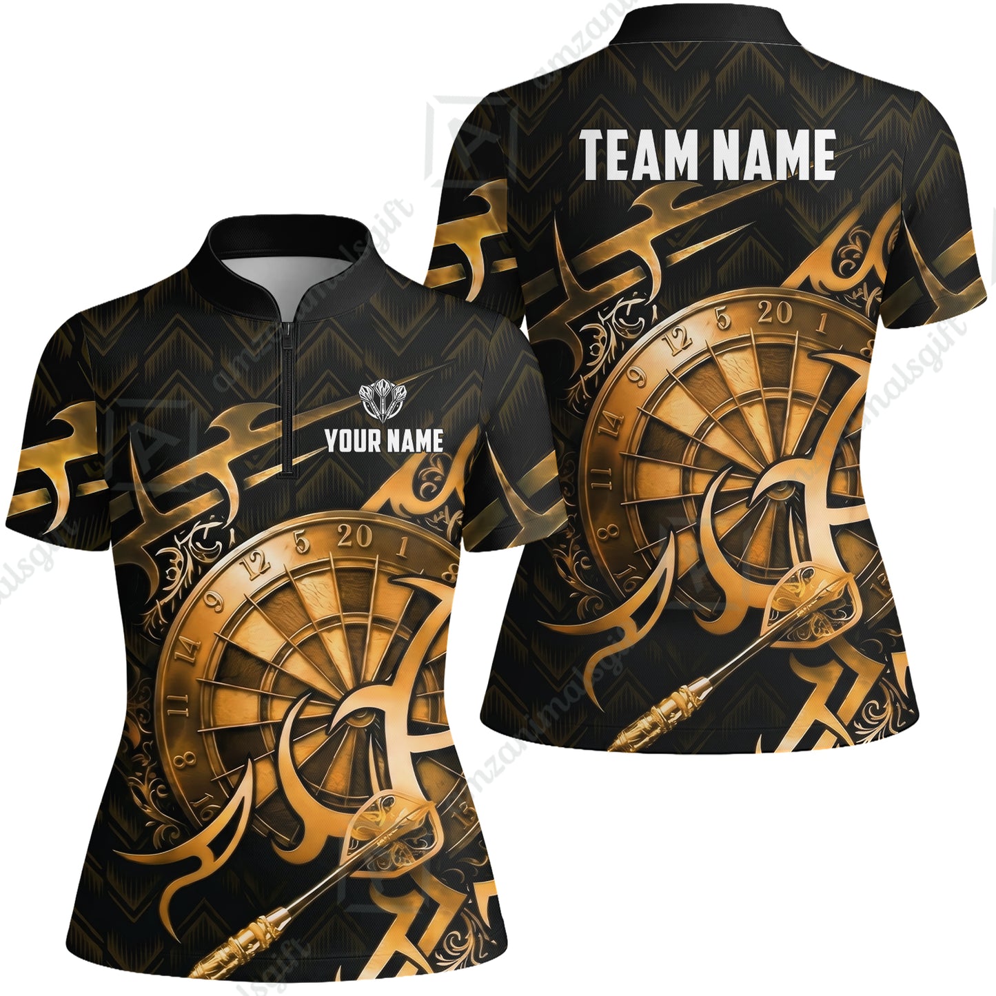 Custom Darts Jersey Polo Shirt, Tribal Darts & Mechanical Inferno, Custom Dart Jersey Team Shirt For Players With Name & Team Name
