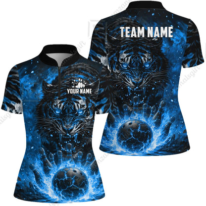 Custom Bowling Jersey Polo Shirt, Cursed Phantom Tiger, Custom Bowling Jersey Team Shirt For Players With Name & Team Name