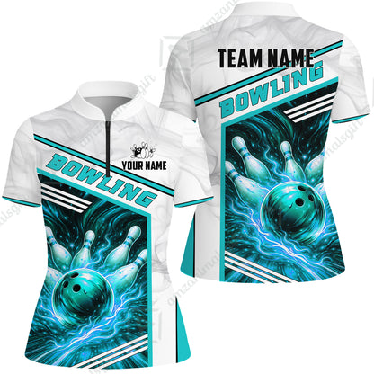 Custom Bowling Jersey Polo Shirt, Retro Racing & Fire Strike, Custom Bowling Jersey Team Shirt For Players With Name & Team Name