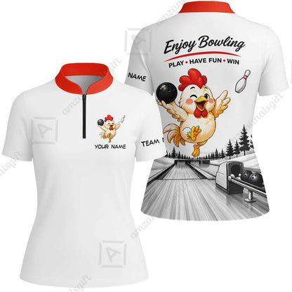 Custom Bowling Jersey Polo Shirt, Enjoy Bowling, Custom Bowling Jersey Team Shirt For Players With Name and Team Name