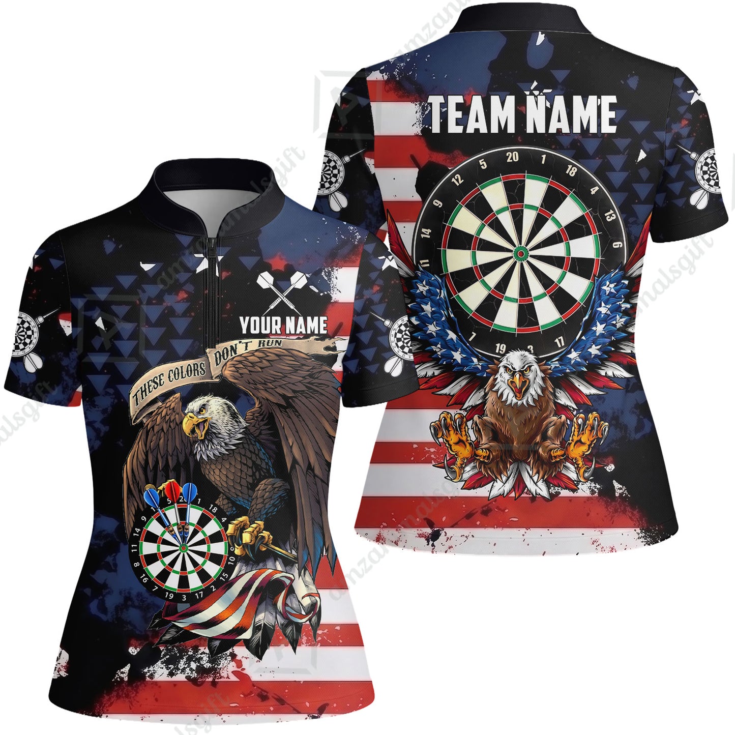 Customized Americana Eagle These Colors Don't Run Darts Jersey, Personalized Name And Team Name For Dart Players