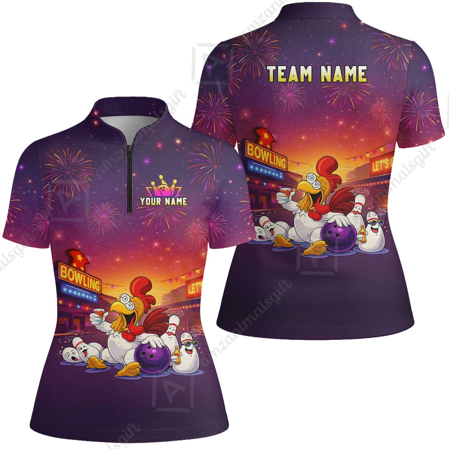 Custom The Tipsy Rooster Bowling Jersey Polo Shirt, Custom The Tipsy Rooster Bowling Jersey Team Shirt For Players With Name & Team Name