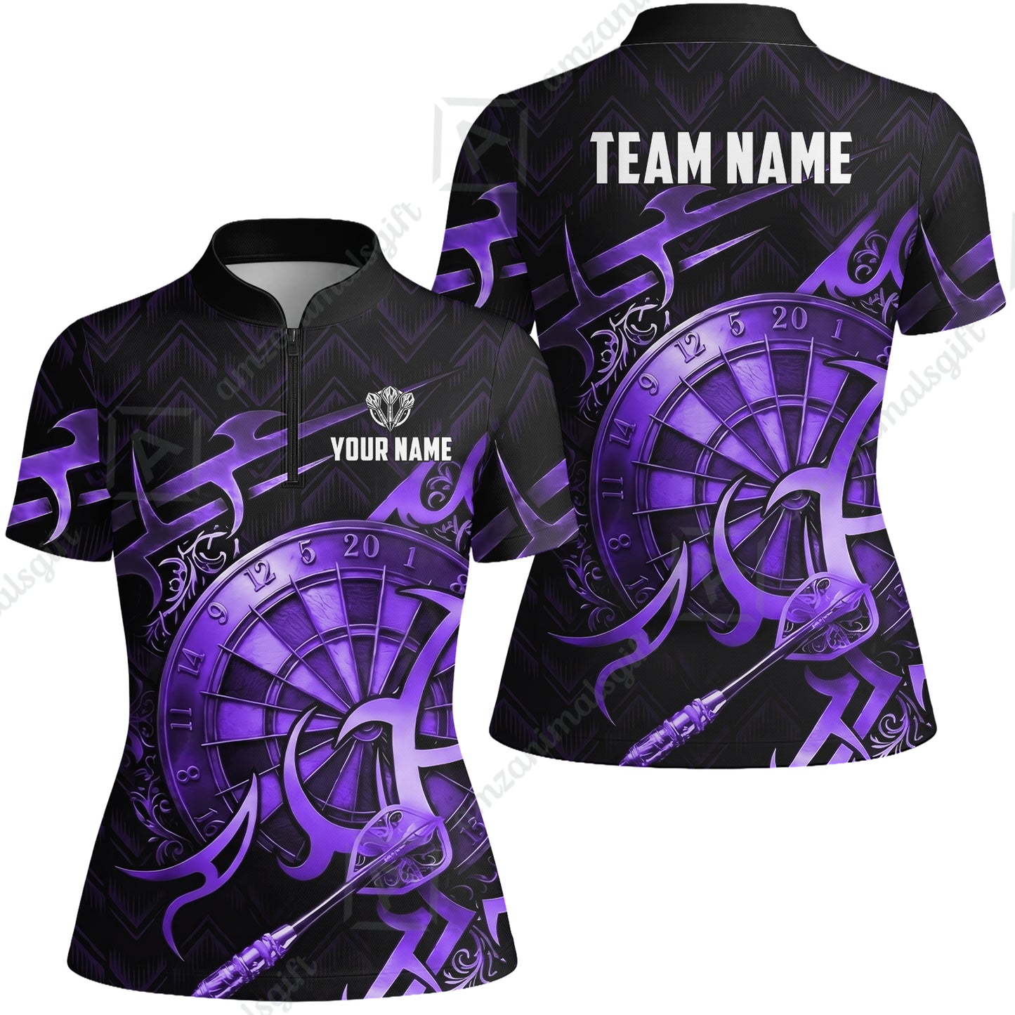 Custom Darts Jersey Polo Shirt, Tribal Darts & Mechanical Inferno, Custom Dart Jersey Team Shirt For Players With Name & Team Name