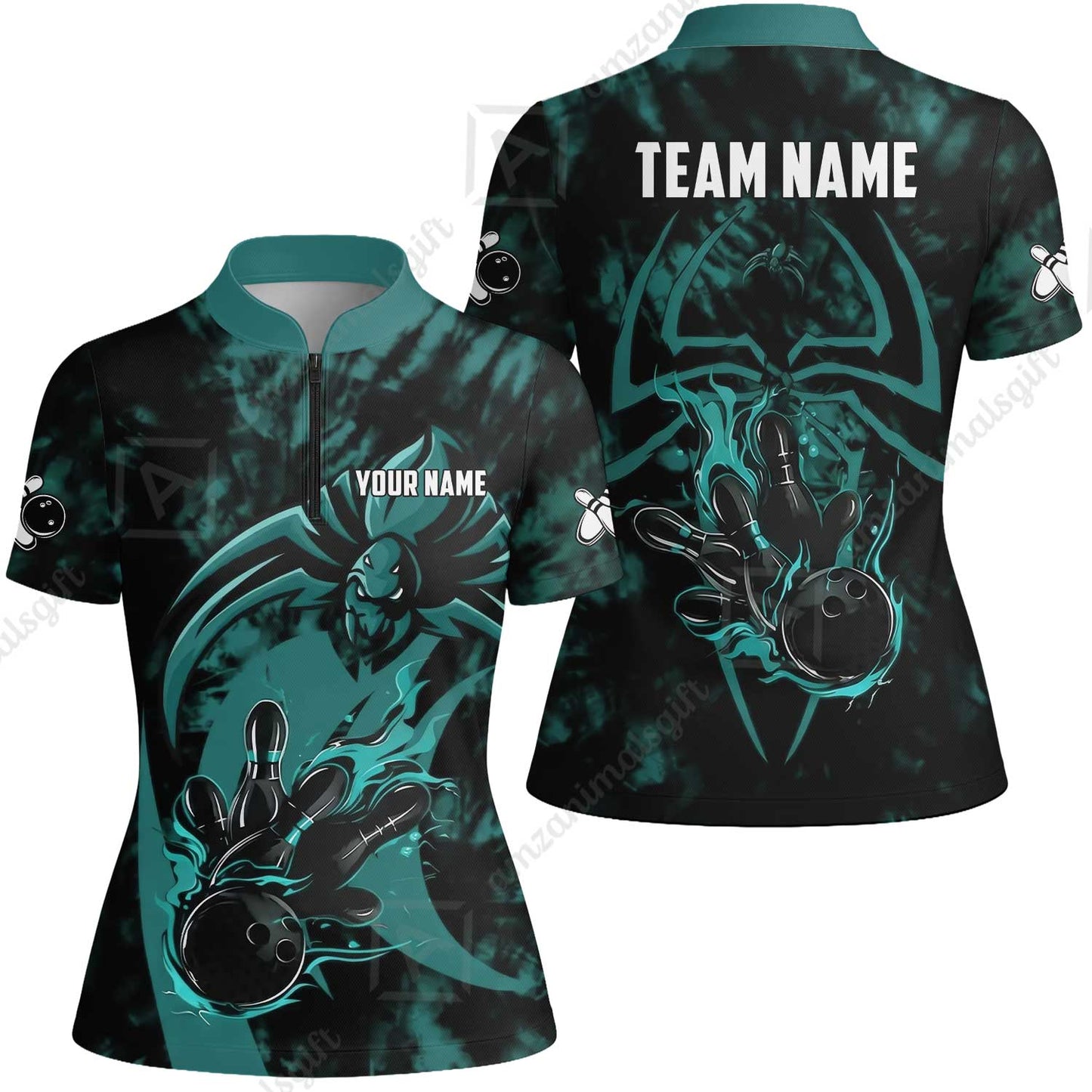 Custom Bowling Jersey Polo Shirt, Neon Venom Spider Monster, Custom Bowling Jersey Team Shirt For Players With Name and Team Name