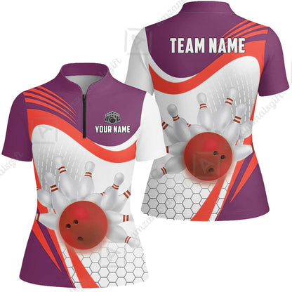 Custom Bowling Jersey Polo Shirt, Geometric Streamline & Fresh Mint, Custom Bowling Jersey Team Shirt For Players With Name & Team Name