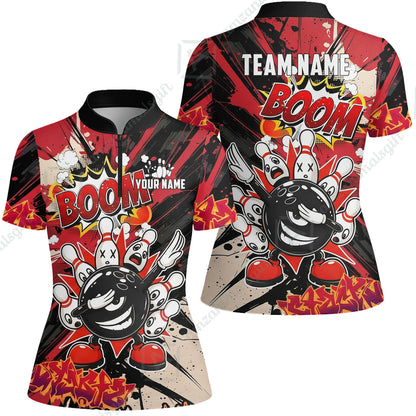 Custom Bowling Jersey Polo Shirt, Dabbing Cartoon Monster, Custom Bowling Jersey Team Shirt For Players With Name & Team Name