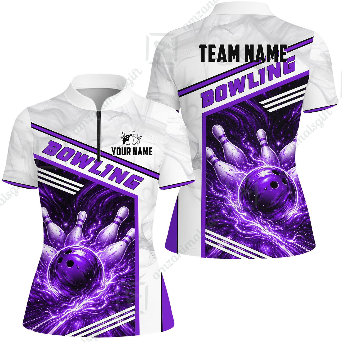 Custom Bowling Jersey Polo Shirt, Retro Racing & Fire Strike, Custom Bowling Jersey Team Shirt For Players With Name & Team Name