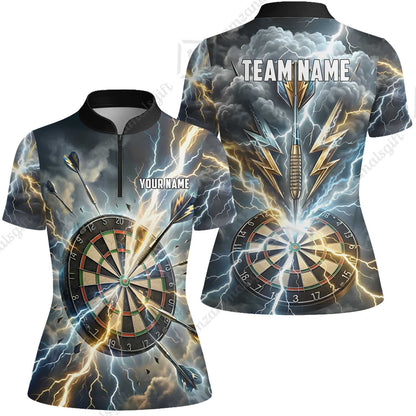Custom Darts Team Jersey, Personalized Lightning Darts Polo Shirt For Players With Name & Team Name
