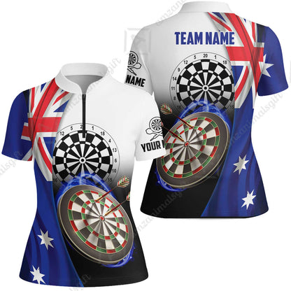 Personalized Darts Men Polo Shirt - Custom Name & Team Name Australia Flag Darts Polo Shirt For Men, Darts Team, Darts Lover