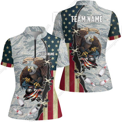 Custom Bowling Jersey Polo Shirt, All Gave Some Bowling, Personalized Name & Team Name
