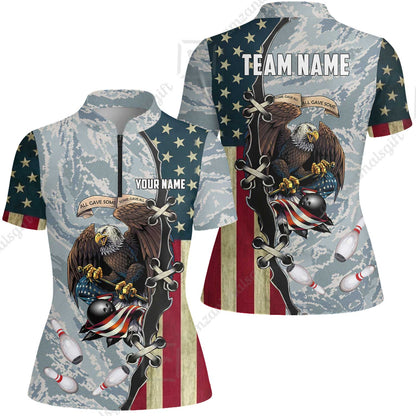 Custom Bowling Jersey Polo Shirt, All Gave Some Bowling, Personalized Name & Team Name
