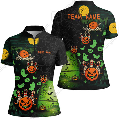 Customized Halloween Neon Ghost Bowling Jersey, Custom Name And Team Name For Bowlers