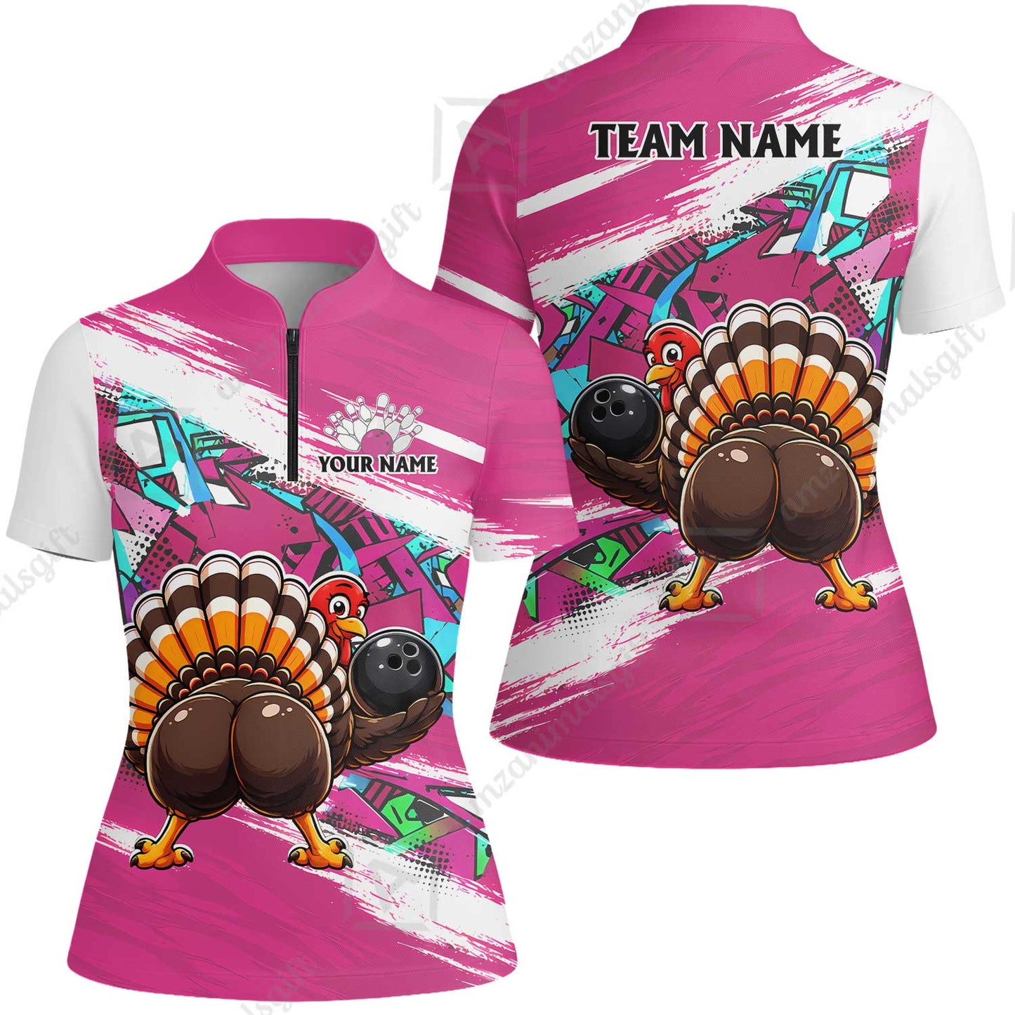 Custom Bowling Jersey Polo Shirt, Turkey Bowling, Personalized Name And Team Name