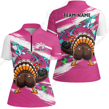Custom Bowling Jersey Polo Shirt, Turkey Bowling, Personalized Name And Team Name