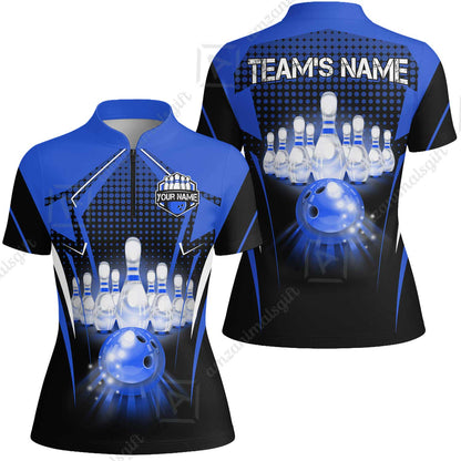 Custom Bowling Team Jerseys Polo Shirts, Bowling uniforms Ball & Pins Multicolor Jersey For Tournament Team Men Women Bowlers