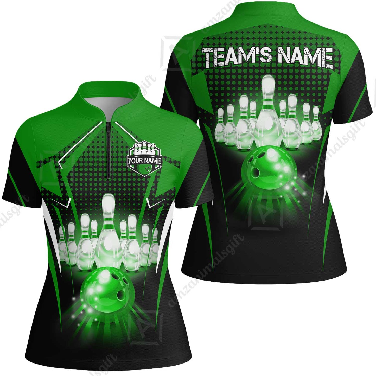 Custom Bowling Team Jerseys Polo Shirts, Bowling uniforms Ball & Pins Multicolor Jersey For Tournament Team Men Women Bowlers