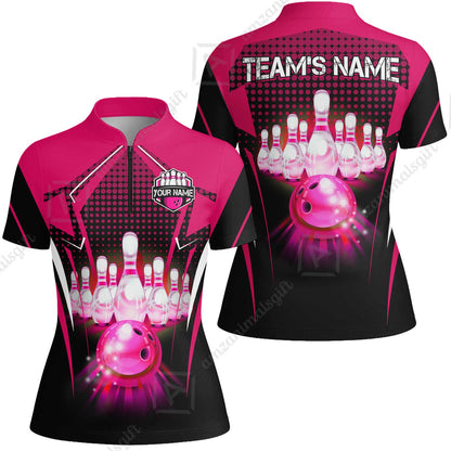 Custom Bowling Team Jerseys Polo Shirts, Bowling uniforms Ball & Pins Multicolor Jersey For Tournament Team Men Women Bowlers