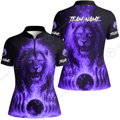 Custom Bowling Jersey Polo Shirt, Bowling Lion Of The Savannah, Custom Bowling Jersey Team Shirt For Players With Name & Team Name