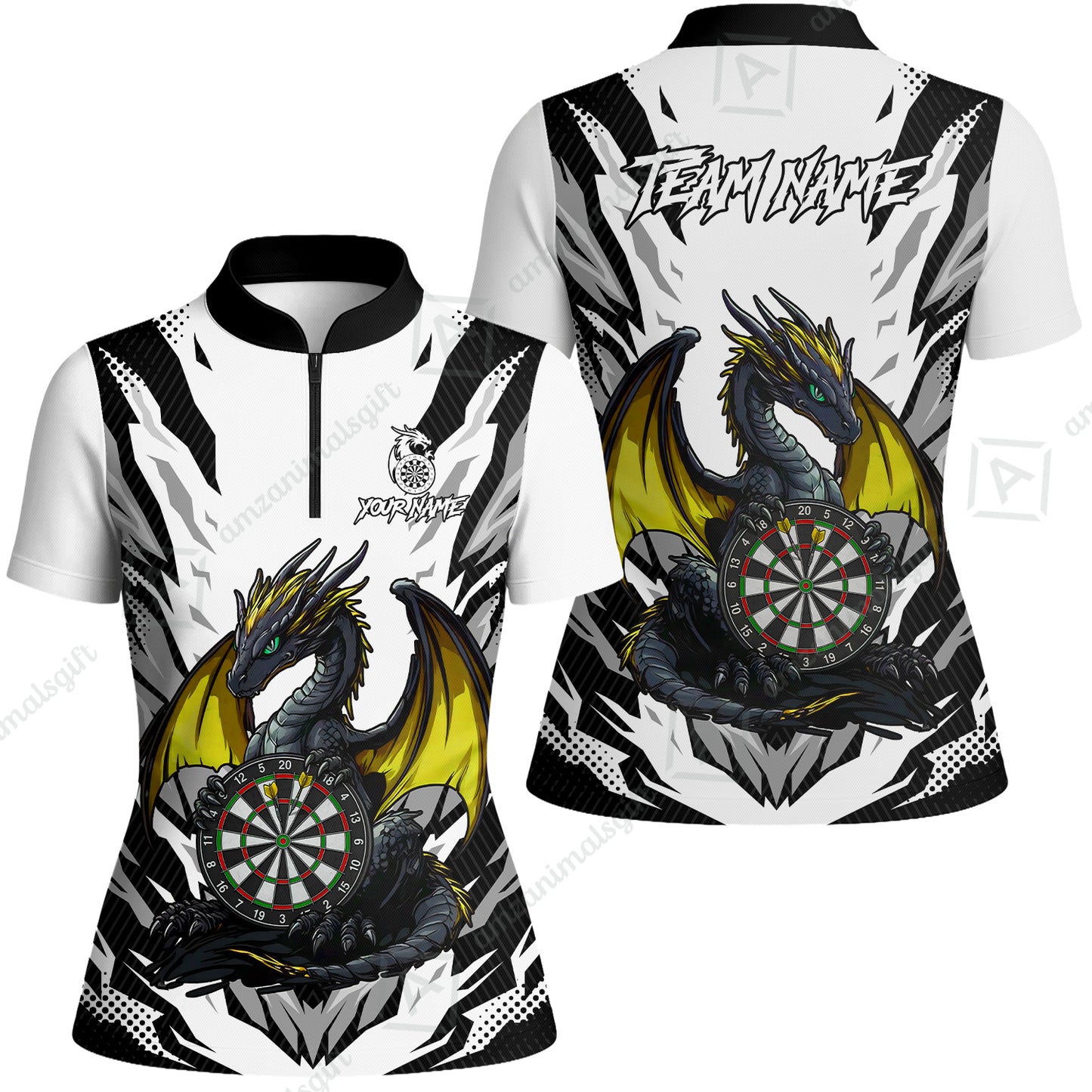 Custom Darts Team Jersey, Personalized Fantasy Dragon Dart Polo Shirt For Players With Name & Team Name
