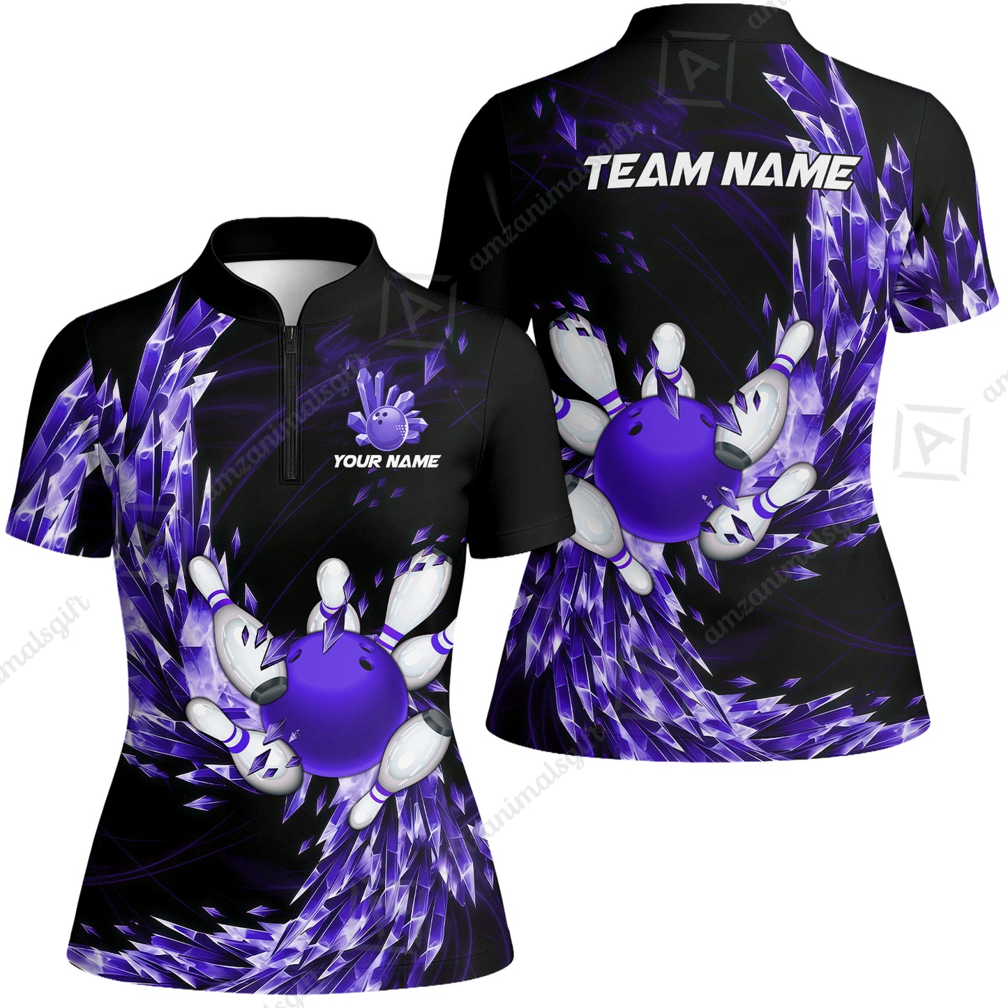 Custom Bowling Jersey Polo Shirt, Crystal Explosion Bowling Custom Bowling Jersey Team Shirt For Players With Name & Team Name