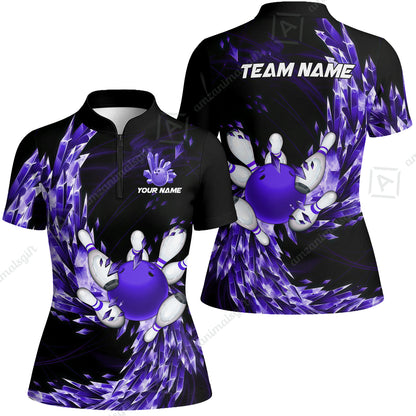 Custom Bowling Jersey Polo Shirt, Crystal Explosion Bowling Custom Bowling Jersey Team Shirt For Players With Name & Team Name