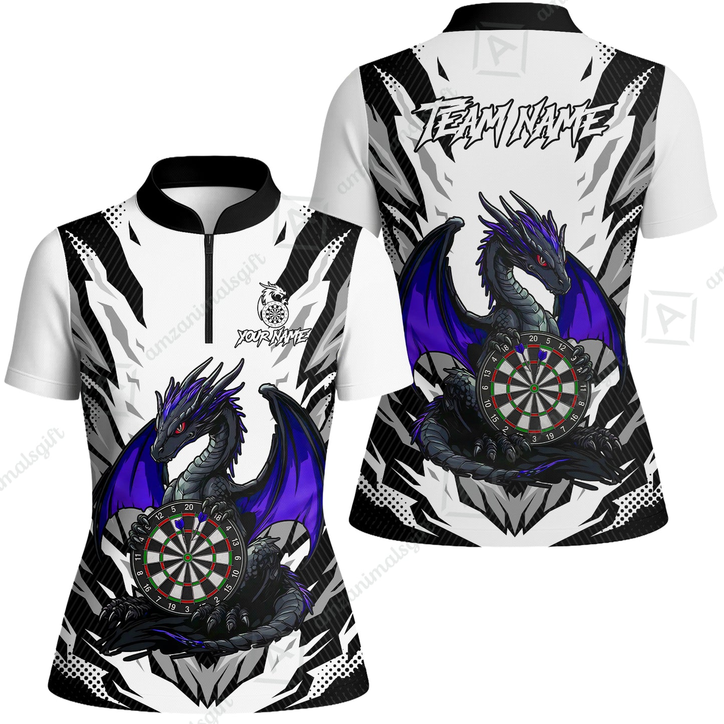 Custom Darts Team Jersey, Personalized Fantasy Dragon Dart Polo Shirt For Players With Name & Team Name