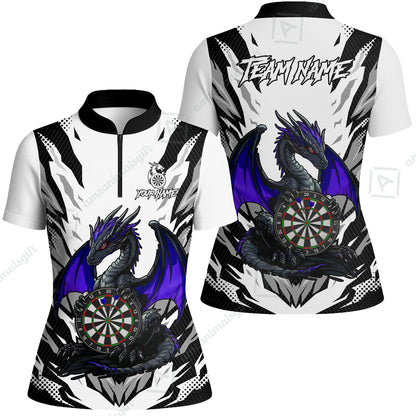 Custom Darts Team Jersey, Personalized Fantasy Dragon Dart Polo Shirt For Players With Name & Team Name