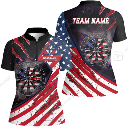 Custom Patriotic Americana Claw Rip Darts Jersey Polo Shirt, Custom Patriotic Americana Claw Rip Dart Jersey Team Shirt For Players With Name and Team Name