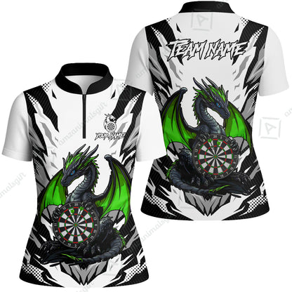 Custom Darts Team Jersey, Personalized Fantasy Dragon Dart Polo Shirt For Players With Name & Team Name